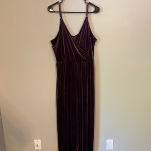 Purple velvet jumpsuit in size XL